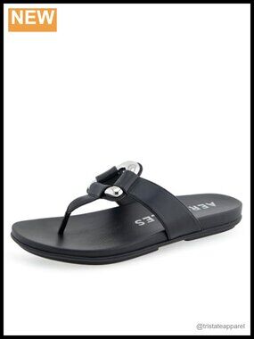 Aerosoles Fallon Faux Leather Thong Sandals Slip On Comfort Flat